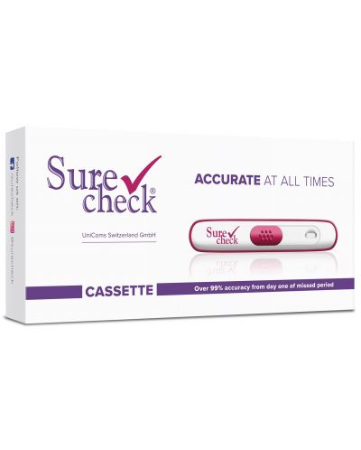 SureCheck Тест за бременност, касета, UniComs - 1