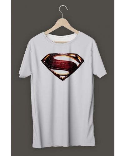 Тениска Justice League - Superman logo, бяла - 1