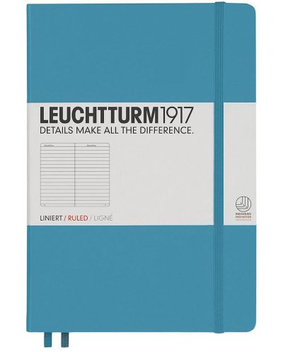 Тефтер Leuchtturm1917 Medium - A5, светлосин, страници на редове - 1
