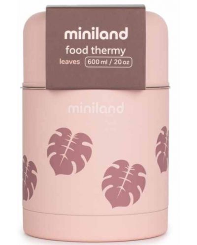 Термос за храна Miniland - Terra, Leaves, 600 ml - 1