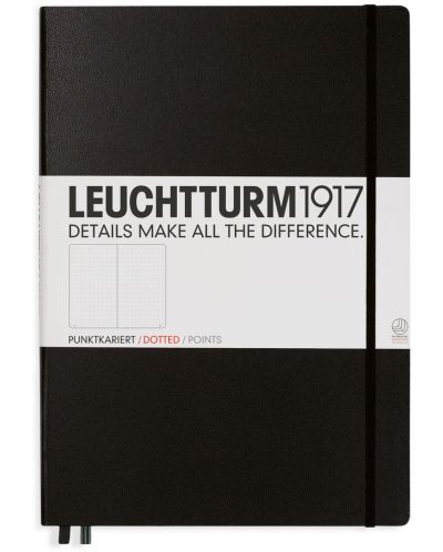 Тефтер Leuchtturm1917 - А4+, страници на точки, черен - 1