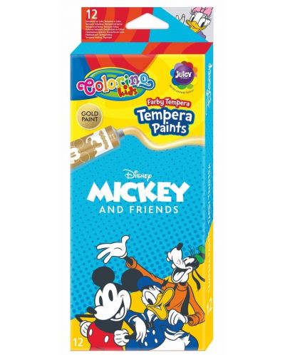 Темперни бои Colorino Disney - Mickey and Friends, 12 цвята, 12 ml - 1