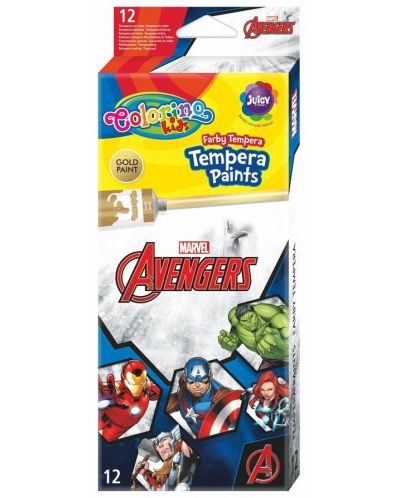 Темперни бои Colorino - Marvel Avengers, 12 цвята, 12 ml - 1