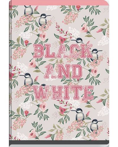 Тетрадка Black&White - Flowers, А5, 40 листа, широки редове, асортимент - 3