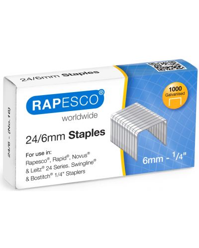 Телчета за телбод Rapesco - 24/6 mm, 1000 броя - 1