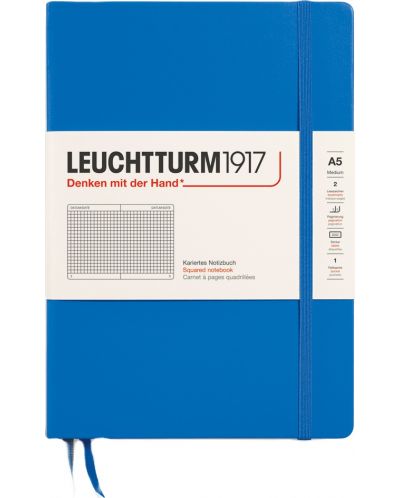Тефтер Leuchtturm1917 New Colours - А5, на квадратчета, Sky - 1