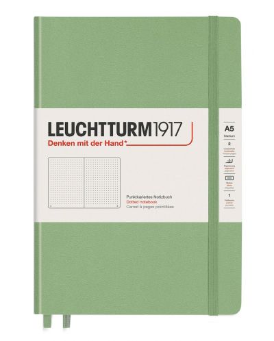 Тефтер Leuchtturm1917 Muted Colors - А5, масленозелен, страници на точки - 1