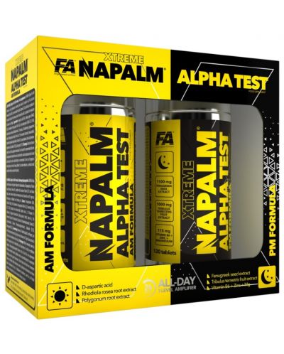 Xtreme Napalm Alpha Test, AM & PM Formula, 2 х 120 таблетки, FA Nutrition - 1