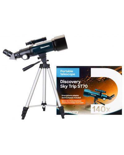 Телескоп Discovery - Sky Trip ST70, с книга, син/черен - 4