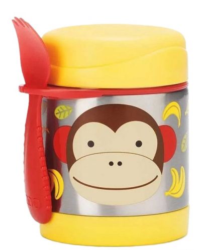 Термо контейнер за храна Skip Hop Zoo - 325 ml, маймунка - 1