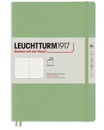 Тефтер Leuchtturm1917 Composition - B5, светлозелен, страници на точки, меки корици - 1