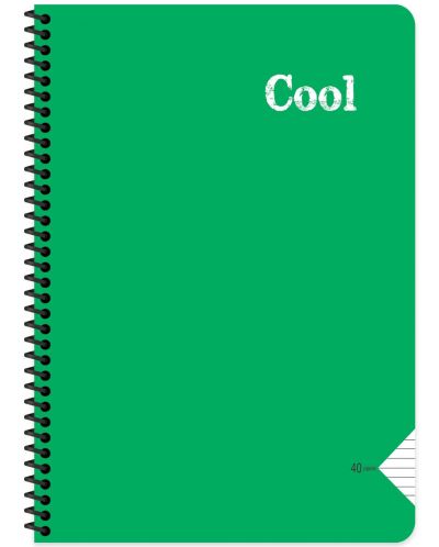 Тетрадка със спирала Keskin Color Cool - А4, 72 листа, широки редове, асортимент - 2