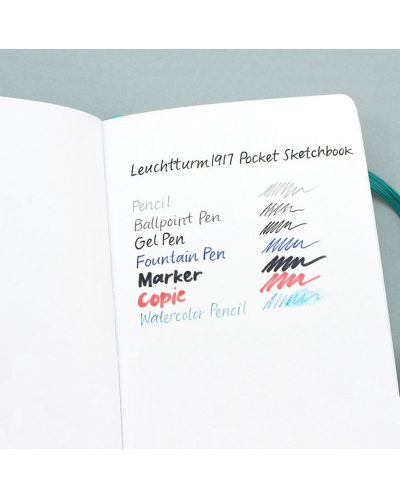 Тефтер Leuchtturm1917 Sketchbook Master - А4+, бели страници, Emerald - 2