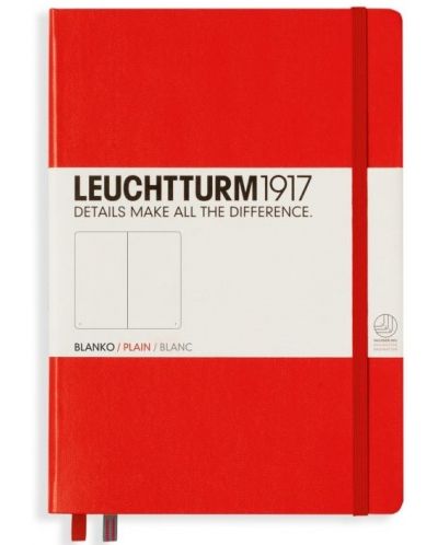 Тефтер Leuchtturm1917 Notebook Medium А5 - Червен, страници на редове - 1