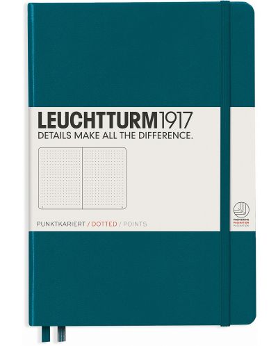 Тефтер Leuchtturm1917 - A5, страници на точки, Pacific Green - 1