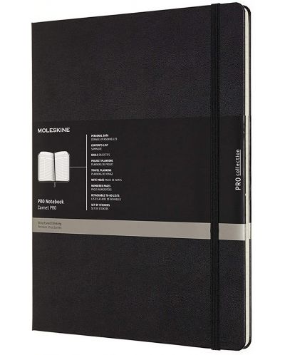 Тефтер с твърди корици Moleskine Pro Collection XX-Large - Черен - 1