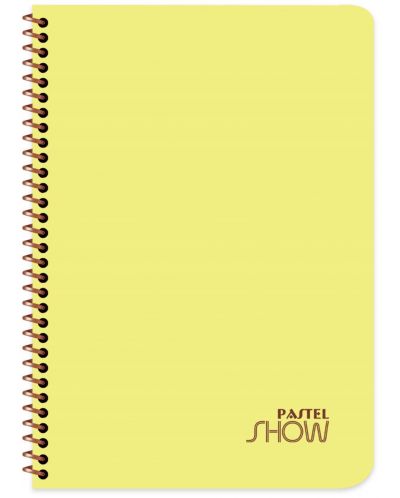 Тетрадка със спирала Keskin Color Pastel Show - А4, 72 листа, широки редове, асортимент - 1