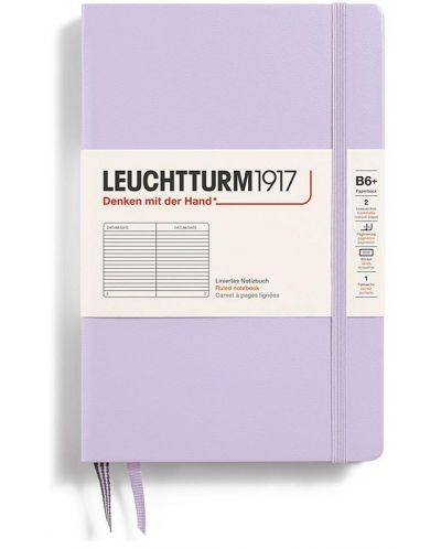 Тефтер Leuchtturm1917 Smooth Colors - B6+, лилав, линиран, твърди корици - 1