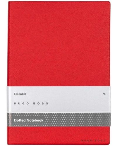 Тефтер Hugo Boss Essential Storyline - A5, страници на точки, червен - 1