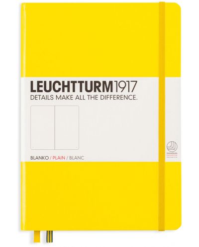 Тефтер Leuchtturm1917 - А5, бели страници, Lemon - 1