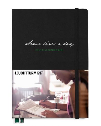 Тефтер Leuchtturm1917 -  5 Year Memory Book, черен - 1
