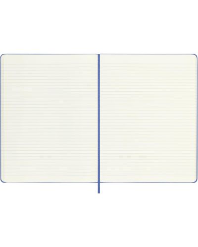 Тефтер с твърди корици Moleskine Classic Ruled XL - Hydrangea Blue, редове - 5