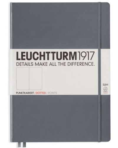 Тефтер Leuchtturm1917 Master Slim - А4+, страници на точки, Anthracite - 1