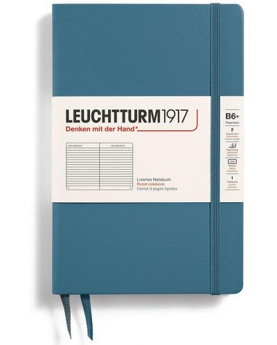 Тефтер Leuchtturm1917  Paperback - B6+, светлосин, линиран, твърди корици - 1