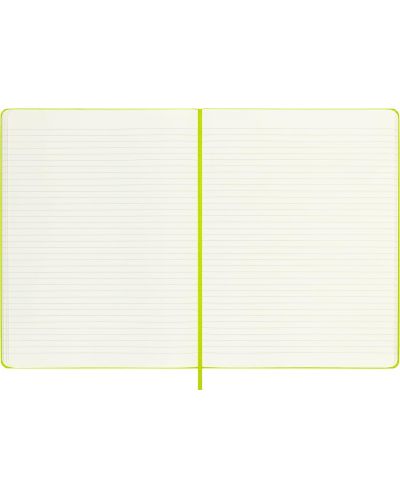 Тефтер с твърди корици Moleskine Classic Ruled XL - Lemon Green, редове - 5