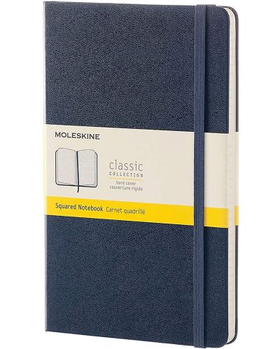 Тефтер с твърди корици Moleskine Classic Squared - Син, листове на квадратчета - 1