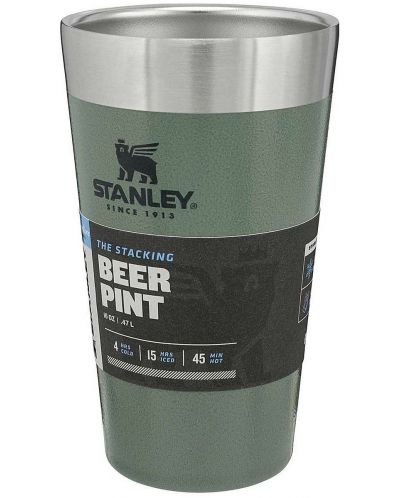 Термочаша за бира Stanley The Stacking - Hammertone Green, 470 ml - 3