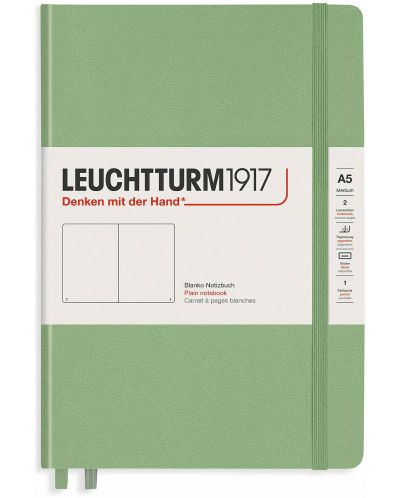 Тефтер Leuchtturm1917 Muted Colors - А5, бели страници, Sage - 1