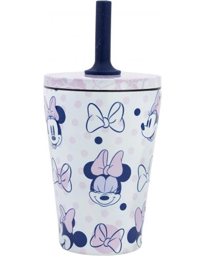 Термочаша със сламка Stor Minnie Mouse - Awesome Faces, 360 ml - 1