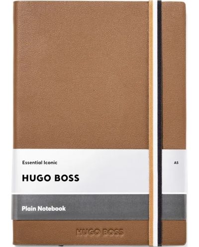 Тефтер Hugo Boss Iconic - A5, с бели листа, кафяв - 1