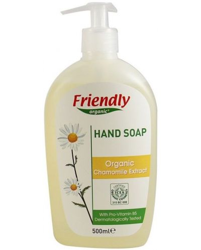Течен сапун за ръце  Friendly Organic - С екстракт от лайка, 500 ml - 1