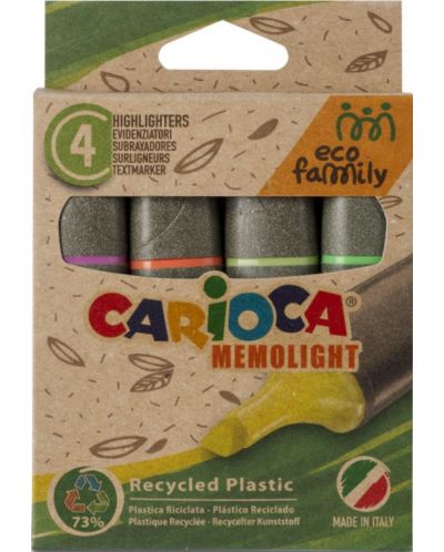 Текст маркери Carioca Eco Family - Memolight, 4 цвята - 1