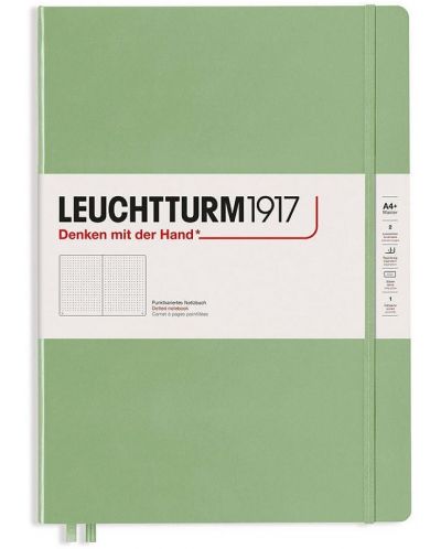 Тефтер Leuchtturm1917 Master Slim - A4+, страници на точки, светлозелен - 1
