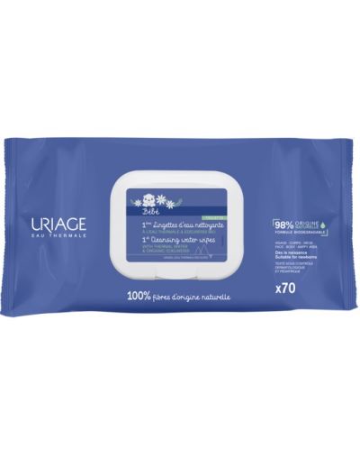 Термални почистващи мокри кърпички Uriage - 70 броя - 1