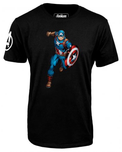 Тениска Avengers - Captain America, черна - 1