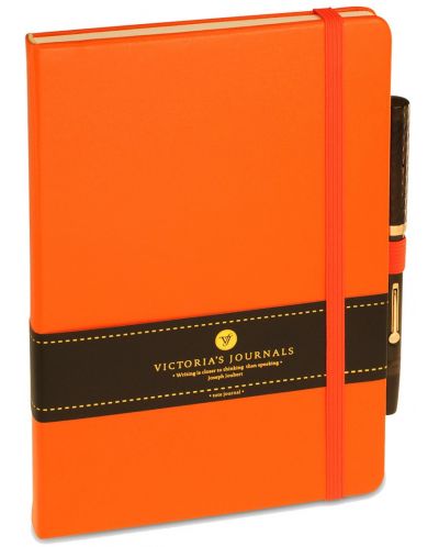 Тефтер с твърди корици Victoria's Journals А5, оранжев - 1