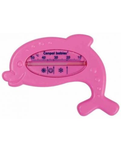 Термометър за баня Canpol - Делфин, розов - 1