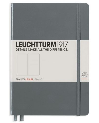Тефтер Leuchtturm1917 Notebook Medium А5 - Сив, страници на точки - 1