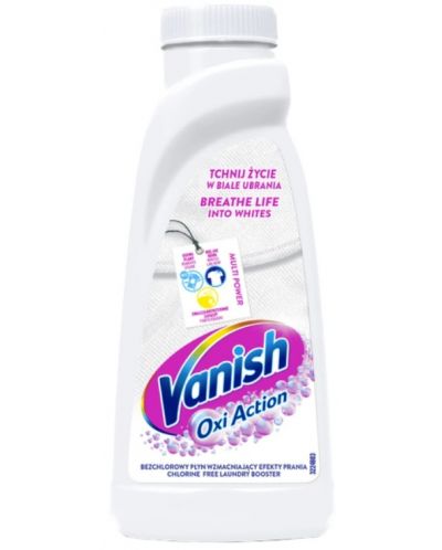 Течен препарат за петна на бели дрехи Vanish - Oxi Action, 450 ml - 1