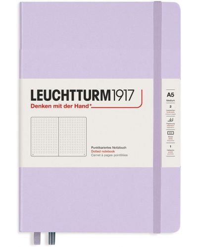 Тефтер Leuchtturm1917 - Medium A5, страници на точки, Lilac - 1