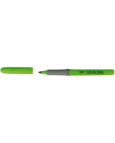 Текстмаркер BIC - Brite Liner Grip, зелен - 1