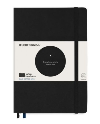 Тефтер Leuchtturm1917 Bauhaus 100 - А5, черен, страници на точки - 1