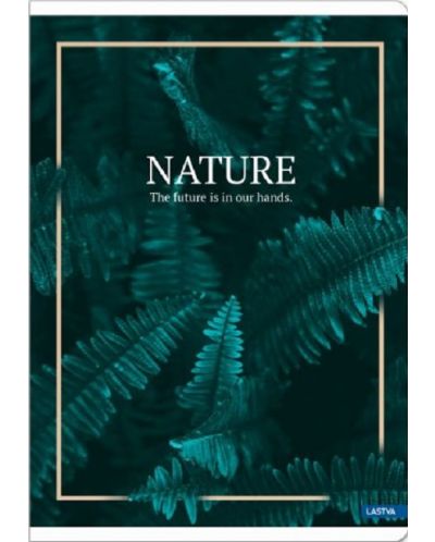 Tетрадка Lastva Nature - A4, 52 листа, широки редове, асортимент - 3