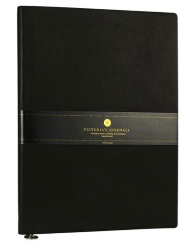 Тефтер Victoria's Journals Smyth Flexy - Черен, пластична корица, 96 листа, А5 - 1