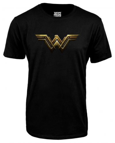 Тениска Justice League - Wonder Woman logo, черна - 1
