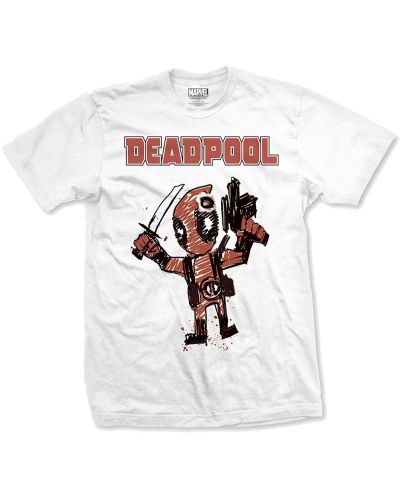 Тениска Rock Off Marvel Comics - - Deadpool Cartoon Bullet - 1